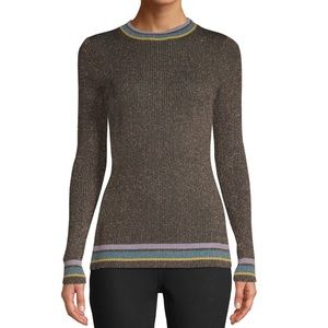 Sui by Anna Sui Striped Trim Knit Long Sleeve